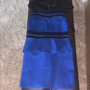 Blue peplum dress